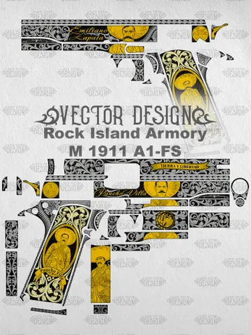 VECTOR DESIGN Rock Island Armory M 1911 A1-FS Emiliano Zapata and Pancho Villa $130.00