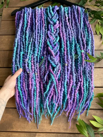 Purple Turquoise Wool De dreadlocks available and ready to ship 💙💜