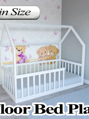 Montessori Floor Bed Plan, Twin Size, DIY, PDF $14.95