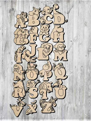 Digital Template Cnc Router Files Cnc Alphabet Files for Wood Laser Cut Pattern $7.50