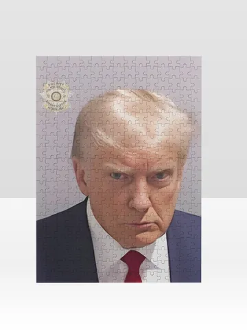 Trump Mugshot Jigsaw Puzzle Wooden $36.00
