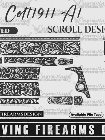 Engraving Firearms Design Colt1911 A1 Us Army Scroll Design $59.99