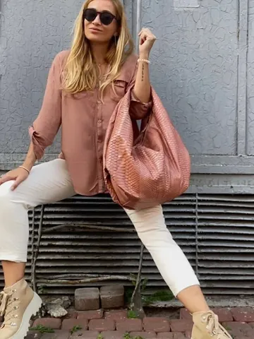 Big Soft Hobo Classy Sport Woman Bag | Purse Genuine Python Skin | Python Skin Products | Beige Big Elegant Leather Designer Soft Bag Snake $290.00