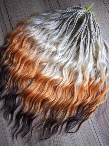BRUSHABLE Curls Temporary Braids Waves extensions Blonde fox set yellow blonde orange brown braids Festival Boho hairstyle $150.14