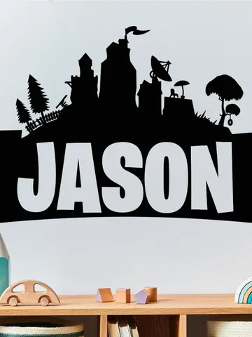 Personalized Gamer Wall Decal Name Sticker Fort Gift z3322 $23.99