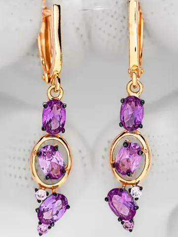Earrings jewelry silver gilded 925 samples with Alexandrite $115.00