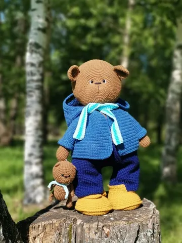 Crochet pattern teddy bear and crochet pattern clothes for bear 2 PDF files in English $8.00