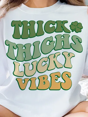 thick thighs lucky vibes svg / lucky svg / lucky retro svg / St. Patrick's day svg / Happy St. Patricks day / digital download $3.90
