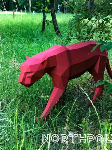 Panther Papercraft, Cat, Digital Template, PDF Download, Gurko, 3D Low Poly, Pepakura, Origami Sculpture, Paper Party Decoration, DIY Gift $15.00