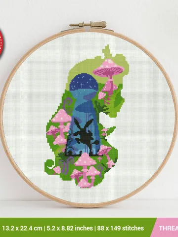 Alice in Wonderland Silhouette Cross stitch pattern | Embroidery Pattern | Instant Download | Embroidery Designs $6.80