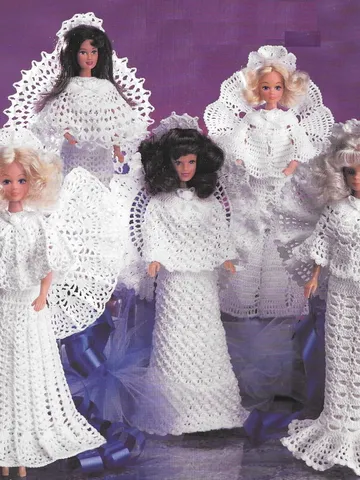 Fashion Doll Angels Dress Barbie Vintage Crochet Pattern PDF Fashion Doll size 11 1/2 inches $3.00