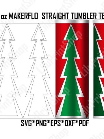 Burst Christmas tumbler template svg for 30oz straight Makerflo Christmas tree tumbler cut file Fir tree tumbler svg instant download $2.71