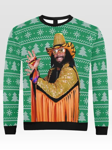 Macho Man Ugly Christmas Sweater $60.00