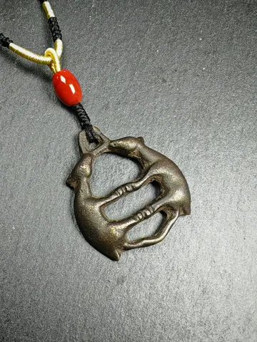 Gandhanra Antique Tibetan Buddhist Amulet Pair of Deer | Thokcha Protection Necklace for Harmony & Peace,Unique Spiritual Necklaces $189.99