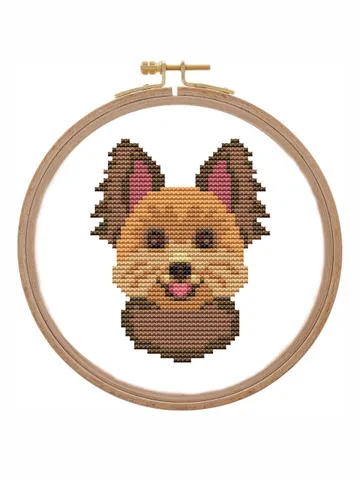 Yorkshire terrier cross stitch pattern dog Modern cross stitch pattern simple Dog Christmas ornament cross stitch easy Card cross stitch $4.42