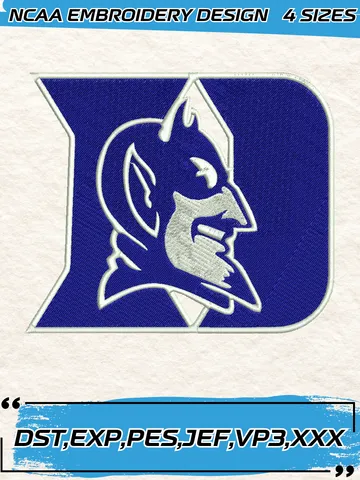 Duke Blue Devils Embroidery Design,NCAA Logo Embroidery Design,Machine Embroidery Design File,4 Sizes, Digital Download $4.99