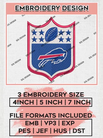 Buffalo Bills Machine Embroidery Design Files, NFL Bills, NFL Logo Embroidery Files, NFL Buffalo Bills Machine Embroidery Design, Digital Download
