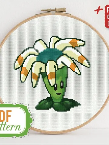 Cross stitch pattern Bloomerang Cross stitch pattern Plants vs Zombies PDF Format Instant Download Home decor Modern $6.80