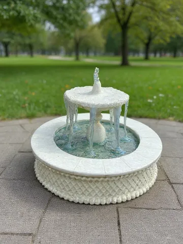 Fountain for a Dollhouse Garden. Miniature Dollhouse. 1:12. Handcrafted. Handcrafted Fountain.