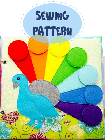Quiet book page, Peacock, PDF sewing pattern, SVG files $3.00