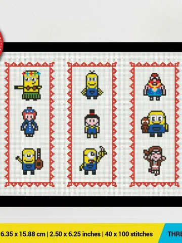 Bookmarks Minion Set 3 Cross stitch pattern | Embroidery Pattern | Instant Download | Embroidery Designs $5.94