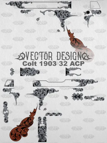 VECTOR DESIGN Colt 1903 32 ACP Classic scroll $100.00