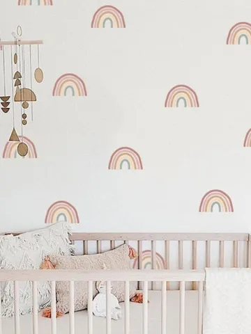 Rainbow Wall Decals - Hand Drawn Rainbow Wall Sticker, Boho Rainbow, Multi Colored Rainbow, Nursery Decor, Kids Room Decal, Decor, Home Gift $28.99