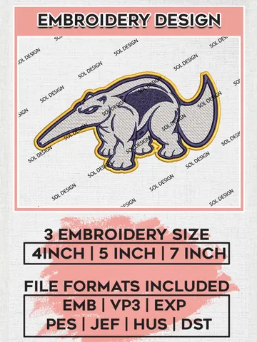 UC Irvine Anteaters Mascot Embroidery Designs, NCAA Logo Machine Embroidery Files, NCAA UC Irvine Anteaters Logo, NCAA Embroidery Designs, Machine Embroidery Designs, Digital Download $6.99