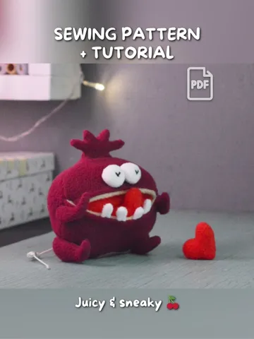 PDF Fleece Toy Pattern – Softie Pomegranate Plush Tutorial $11.00
