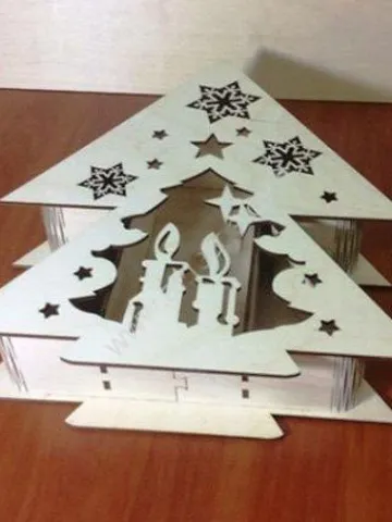 Digital Template Cnc Router Files Cnc Box Christmas Files for Wood Laser Cut Pattern $6.50
