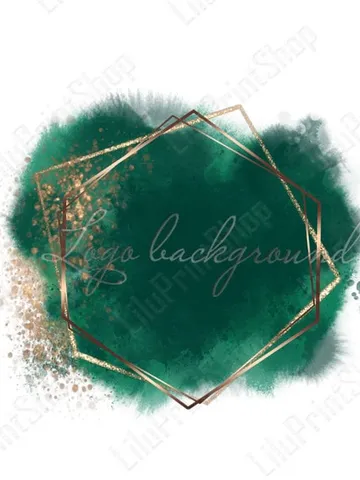 Green Watercolor logo png Emerald Green and gold logo design Emerald Green Logo Background Png Green and gold confetti logo Watercolor png $2.85