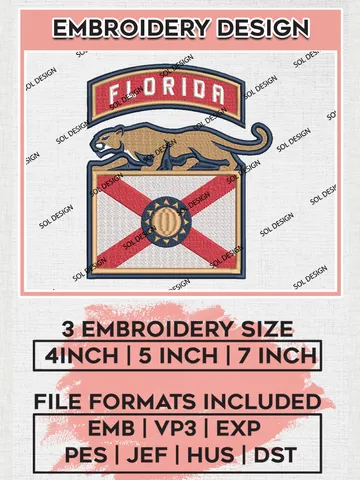 NHL Florida Panthers Team Logo Embroidery Design, NHL Florida Panthers Logo Embroidery Files, Hockey Team Machine Embroidery, Machine Embroidery Design $6.99