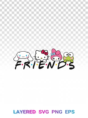 FRIENDS SVG PNG, Sanrio Characters Logo Cinnamoroll 👯 $1.99