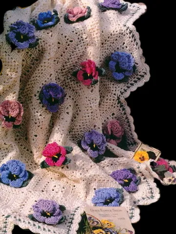 Pansy Perfection Afghan Vintage Crochet Pattern 266 $2.50