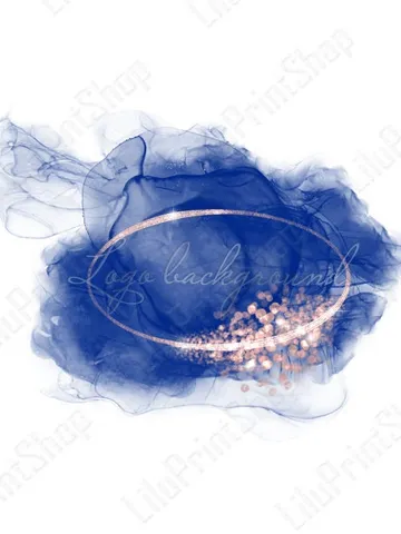 Watercolor Blue Logo png, blue Background Png Navy blue and rose gold logo overlay Alcohol ink Business logo design digital instant download $2.44