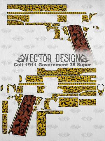 VECTOR DESIGN Colt 1911 Government 38 Super Scrollwork $100.00