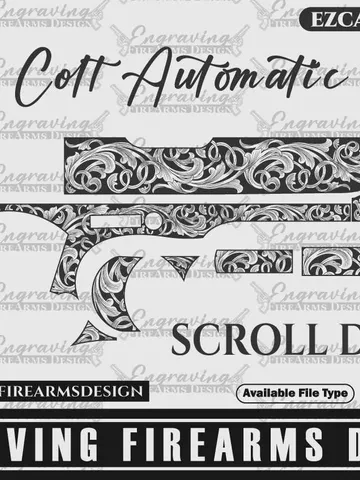 Engraving Firearms Design Colt1911 .45 Scroll Design Final $49.99