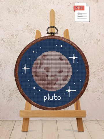 Pluto Cross Stitch Pattern, Planets Cross Stitch Pattern, Pluto Pattern, Space Cross Stitch Pattern, Solar System Patterns #spc009 $3.00