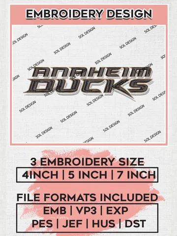 NHL Anaheim Ducks Texting Logo Embroidery Designs, NHL Anaheim Ducks Embroidery Files, NHL Ducks Embroidery Designs, NHL Machine Embroidery Designs, Digital Download