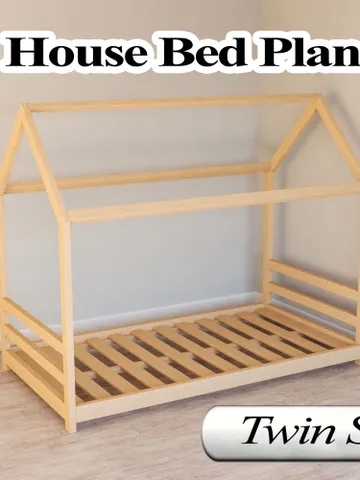 House Bed Plan, Twin Size, DIY, PDF $14.95