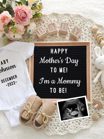 Mother's day Pregnancy Announcement Digital, Mother's Day Baby Announcement, Editable Template for Social Media $7.00