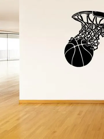 Basketball Wall Decal – Slam Dunk Vinyl Sticker for Boys Room, Teen Bedroom, Gym Art, Sports Decor, Removable Basketball Silhouette ik1227 $23.99