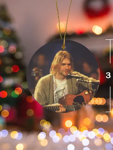 Kurt Cobain Christmas Ceramic Ornament $30.00