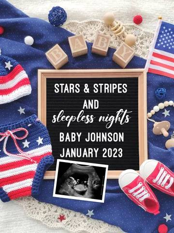 4th of July Baby Announcement Digital Pregnancy Announcement, USA Pregnancy Announcement Editable Digital Template $7.00