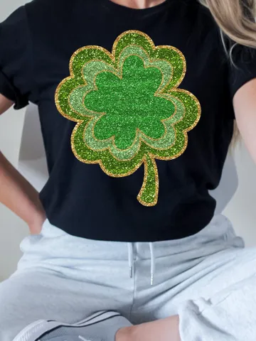 Gold Glitter Clover png, St.Patrick's Day Clover Png,Lucky Png, Retro St. Patty's Day Png,Faux Glitter Lucky,Retro Png, trendy St patricks $3.34