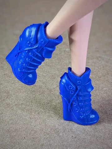 Purple wedge heel boots for 11 inch female dolls (MH g1, g2 or EAH) $21.00
