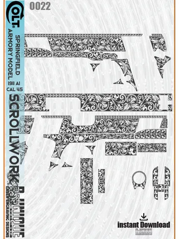 Springfield Armory Model 1911 A1 Cal 45 Scrollwork