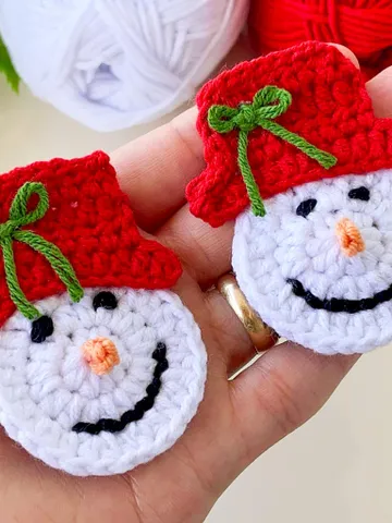 Beginner-Friendly Little Crochet Snowman With Hat - Holiday Crochet Applique Pattern - Nordic Yarn Art With Crochet winter Decoration $5.40