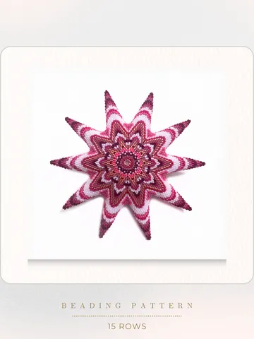 2-Drop Peyote Star Pattern, Magnolia, Beaded Star Tutorial 15 rows $7.00