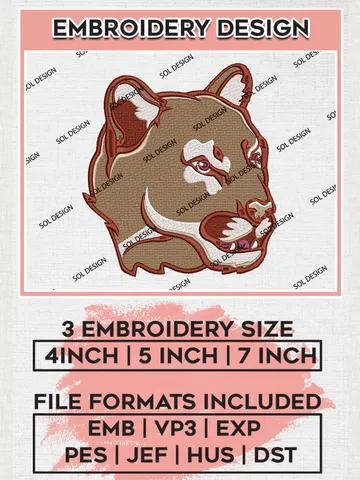Charleston Cougars Mascot Embroidery Designs, NCAA Logo Machine Embroidery Files, NCAA Charleston Cougars Logo, NCAA Embroidery Designs, Machine Embroidery Designs, Digital Download $6.99